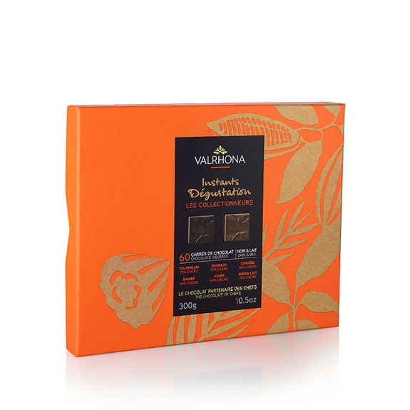 Valrhona Instants Degustation, Milch+Bitterschokolad
					60 Täfelchen, 300 g
				