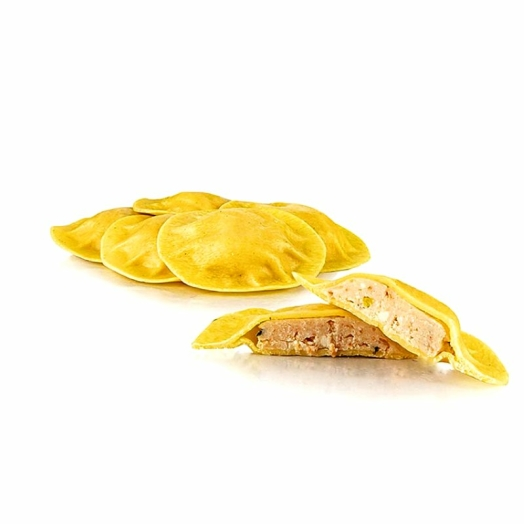 Frische Agnolotti mit Lachs-Füllung rund und hell, 500 g