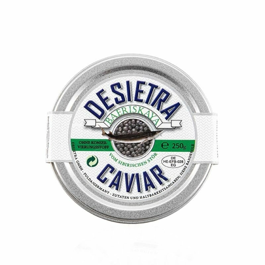 Desietra Baeriskaya Kaviar (Acipenser baerii) ohne Konservierungsmittel, 250 g