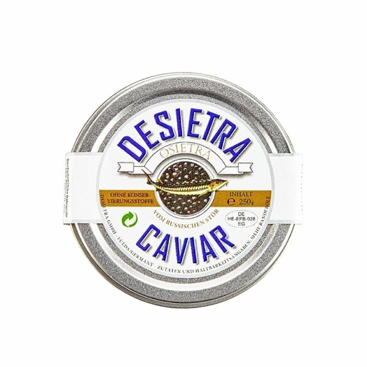 Desietra Osietra Kaviar (Acipenser gueldenstaedtii) ohne Konservierungsmittel, 250 g