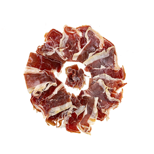 Ibérico Cebo Hinterschinken 50 % Iberico, mind. 36 Monate, geschnitten, 100 g