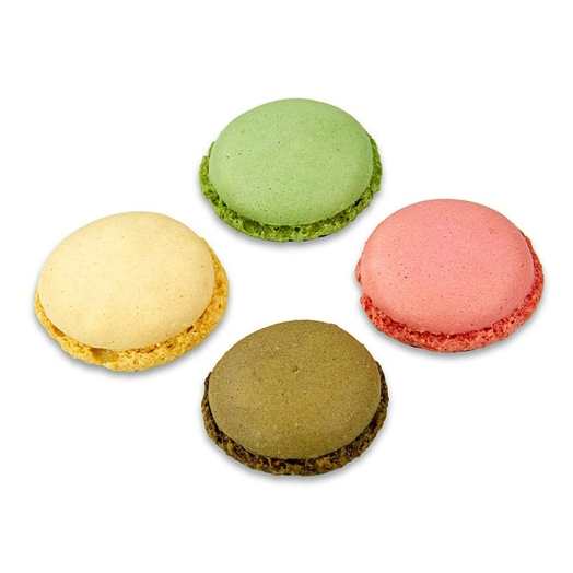 Macarons Mix (je 96 x Pistazie, Schoko, Natur, Himbeer) ca. Ø3,5 cm, 921 g, 384 St