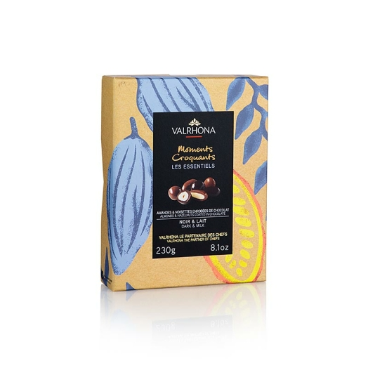 Valrhona Equinoxe Kugel, Mandel & Haselnuss in Bitter u. Milch-Schokolade 230 g, 24 Stück