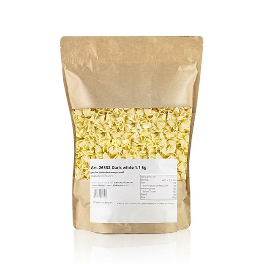 Schokoladenraspel gerollt Weiße Schokolade, 1,1 kg