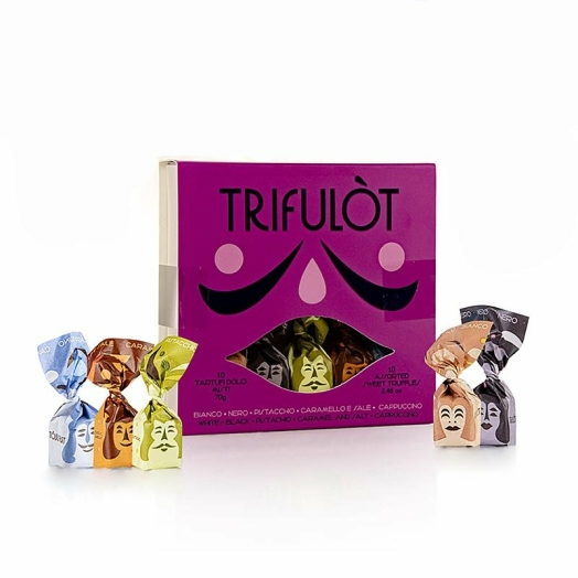 Trüffelpralinen Alba mini, in Geschenkbox 5 Sorten, 10 Stück