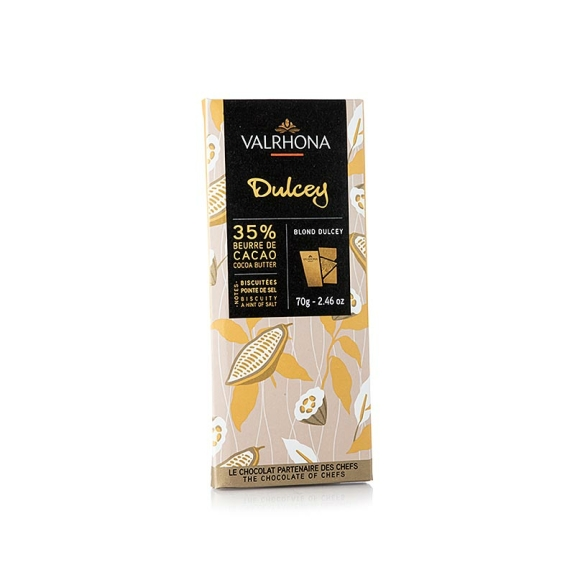 Valrhona Dulcey - Blonde Schokolade
					35 % Kakao, 70 g
				